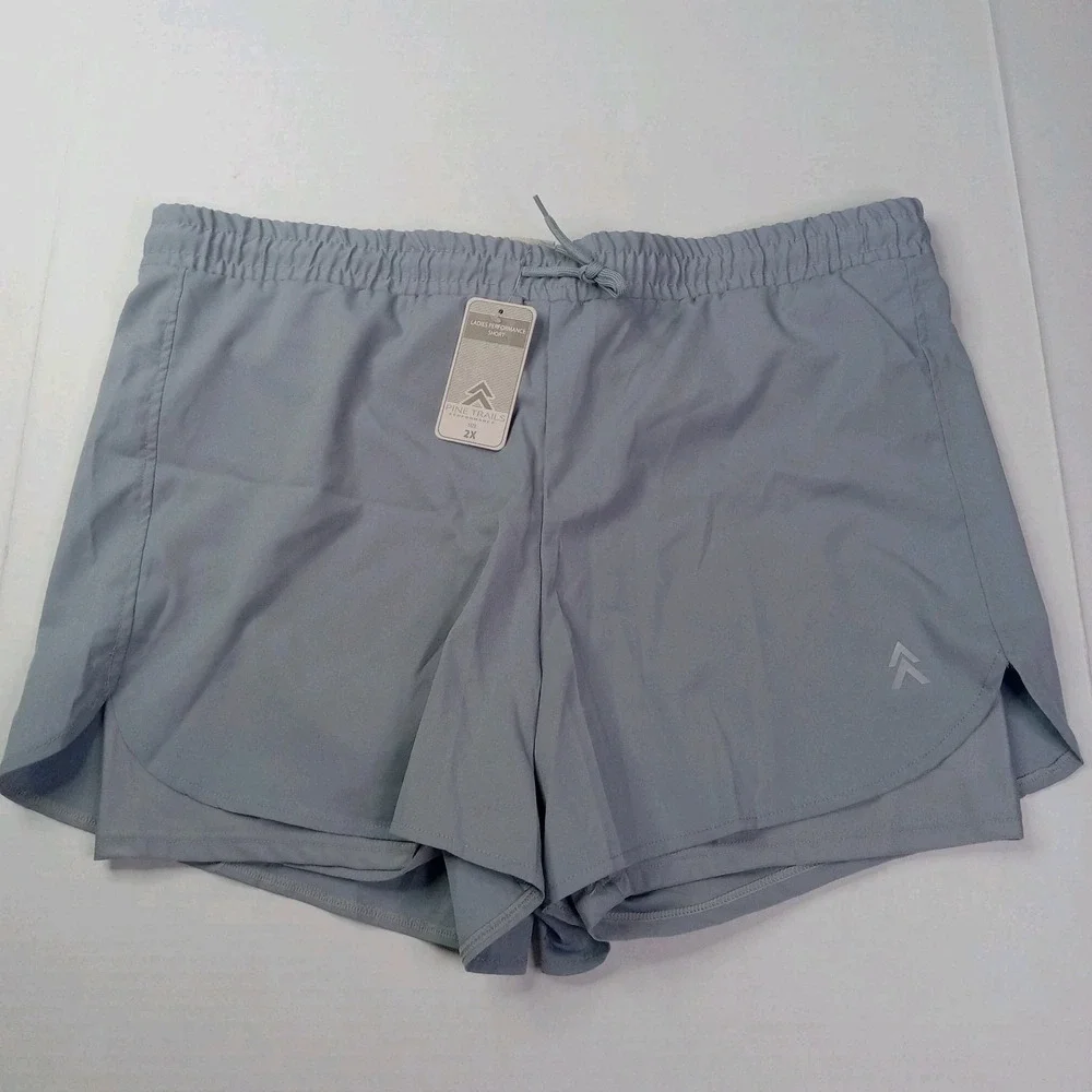 Pine Trails Performance Shorts Women's Size 2X Gray 2-in-1 Reflective Logo